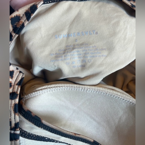 Summersalt The Perfect Wrap One-Piece Swimsuit Leopard Sz 8 - Picture 6 of 7